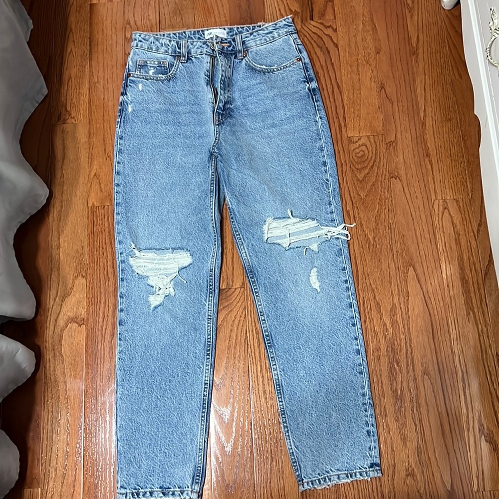 New Distressed Zara denim